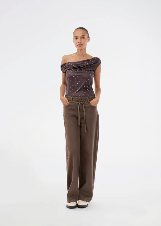 Hima top brown dot by Modström