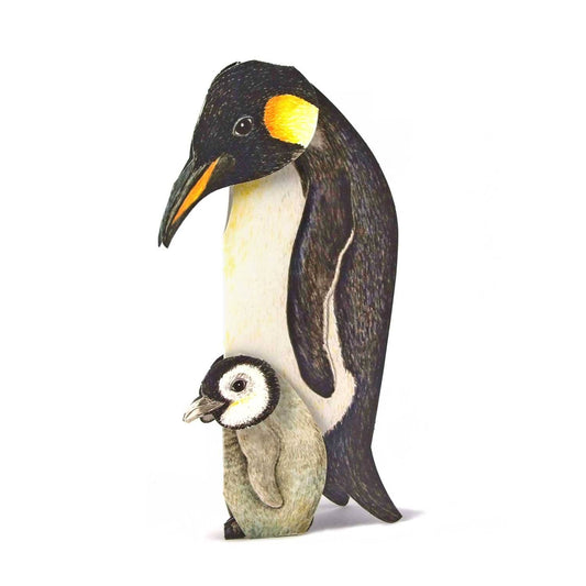 3D animal card penguin with chicks