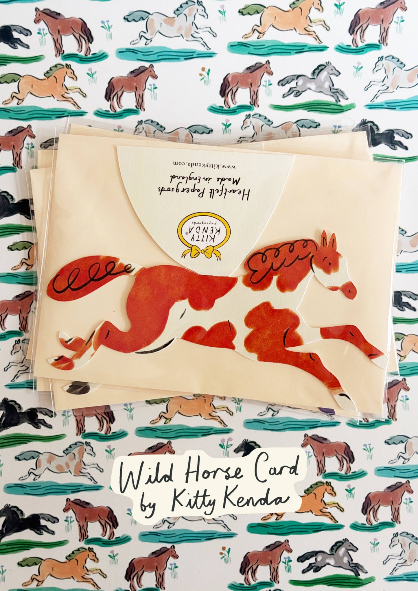 Wild Horse Shaped Greeting Card - Painted Brown