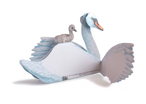 3D animal card swan with chick