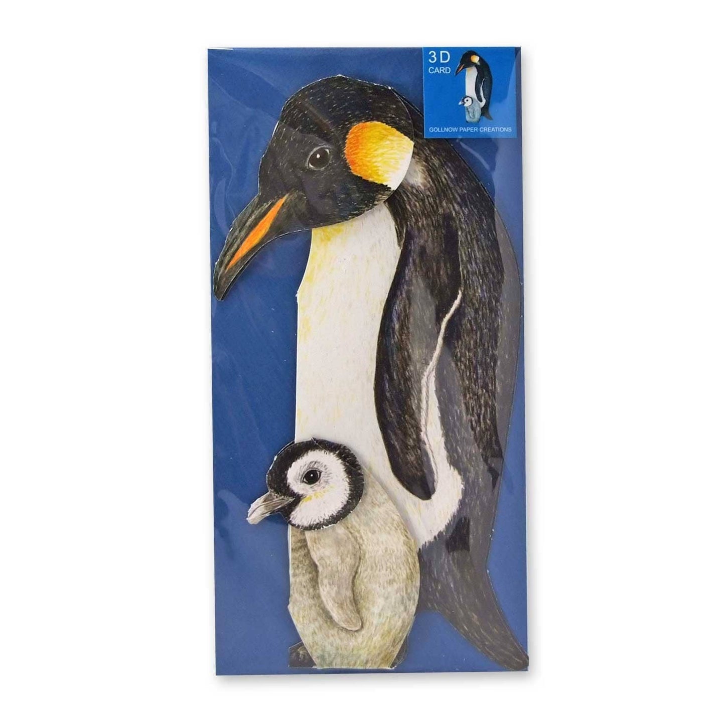 3D animal card penguin with chicks