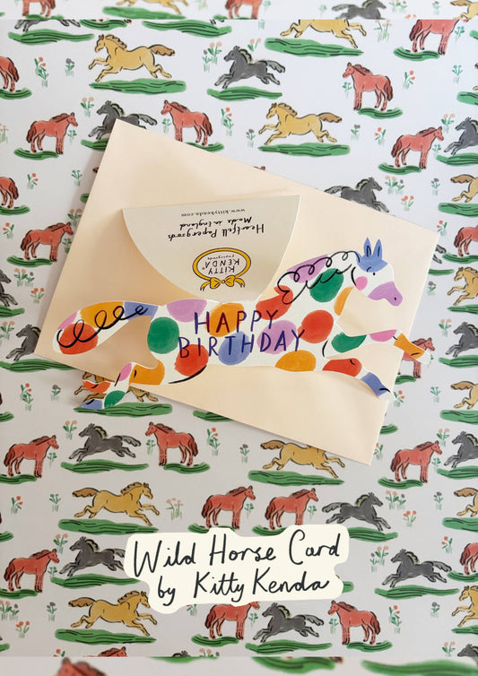 Wild Horse Shaped Greeting Card - Spotty