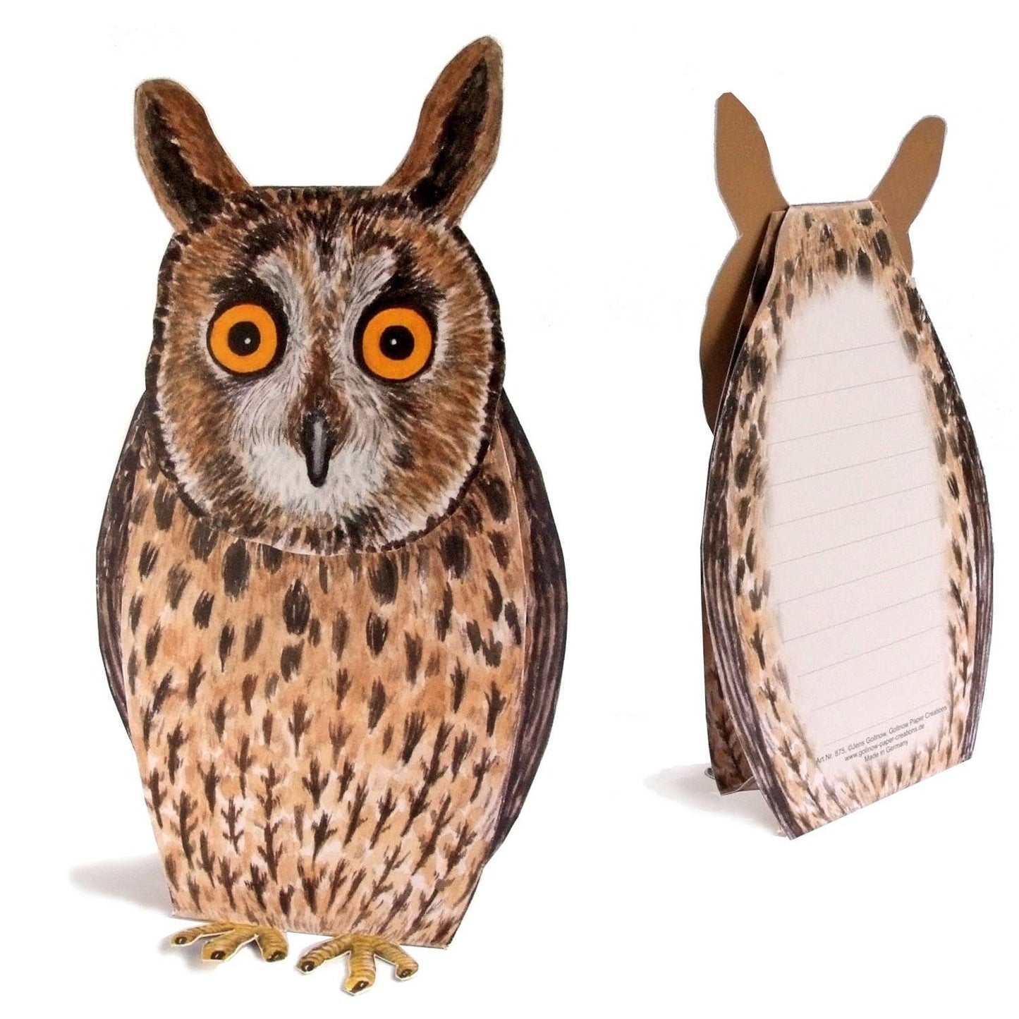 3D animal card owl