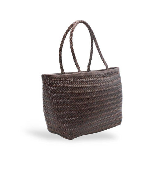 Pre order Lou Handwoven Leather Bag in Chocolate by Sook