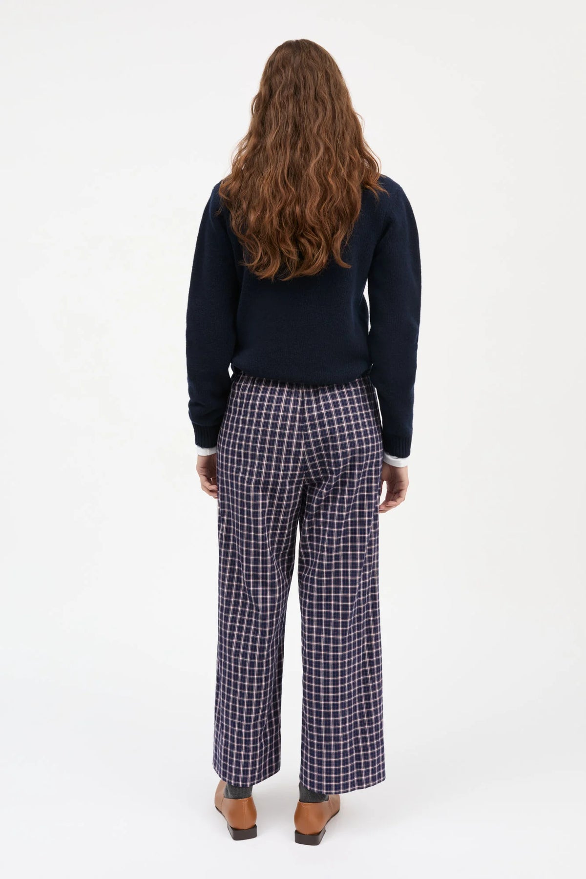 Jasmine Pants Navy Check by Skall Studio