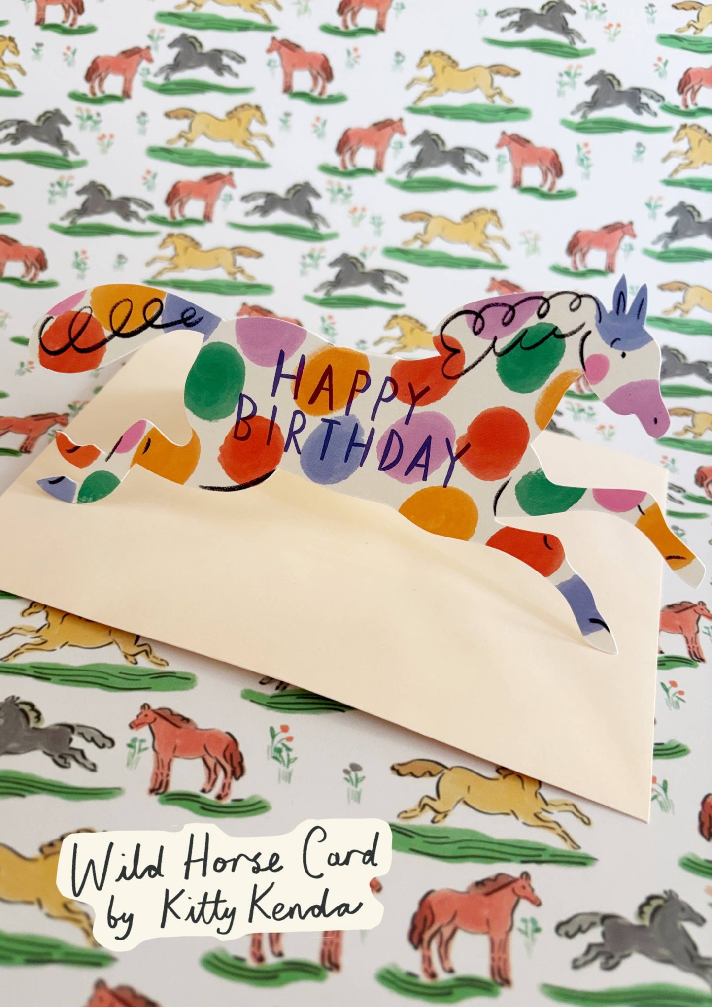 Wild Horse Shaped Greeting Card - Spotty