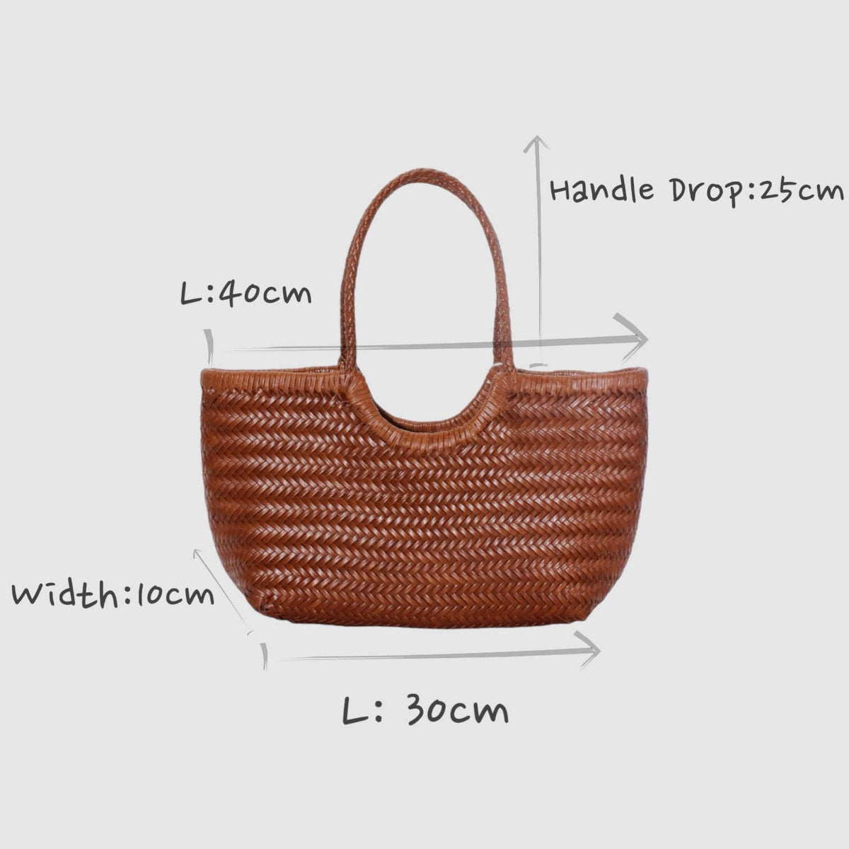 Pre- order Green handwoven U Shape Leather Tote Bag