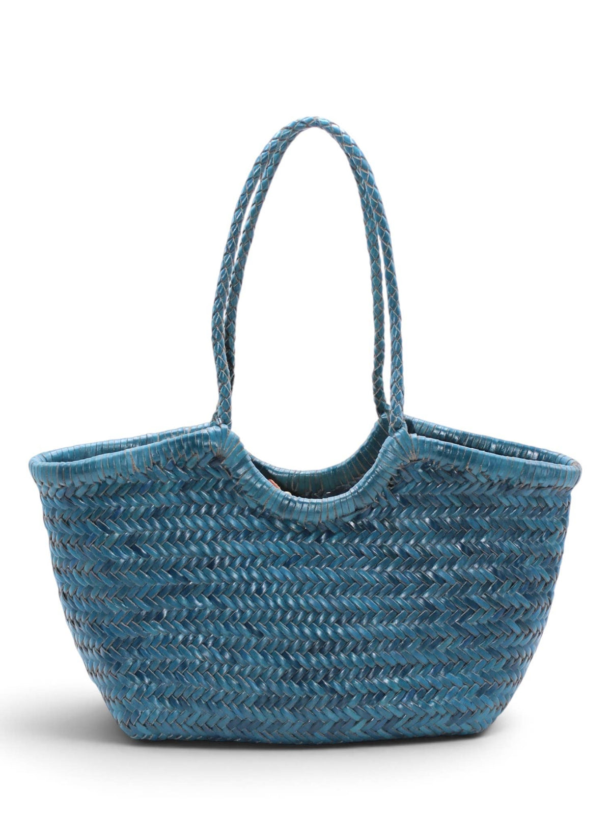Pre-order Sea Blue big leather handwoven bag
