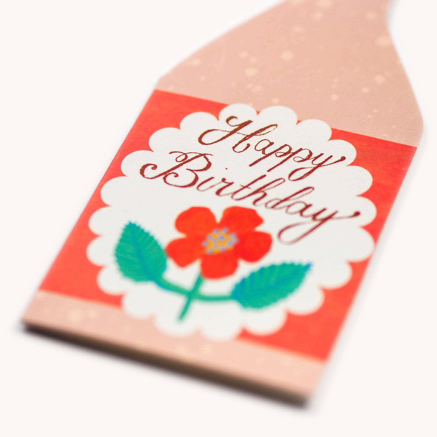 Birthday Rose Wine Bottle Card