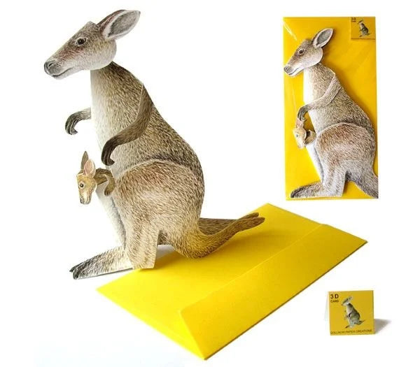 3D Animal card kangaroo