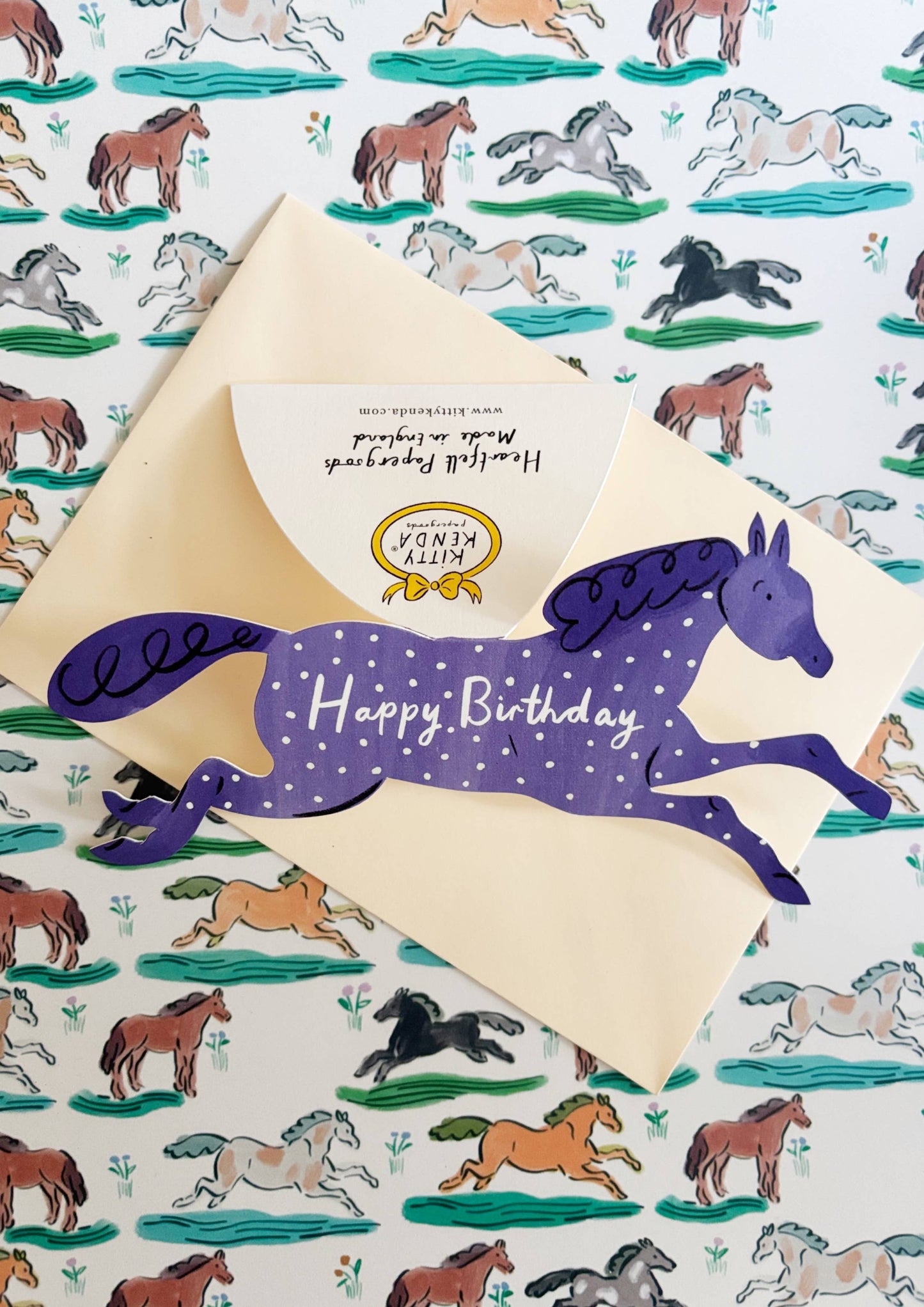 Wild Horse Shaped Greeting Card - Denim 