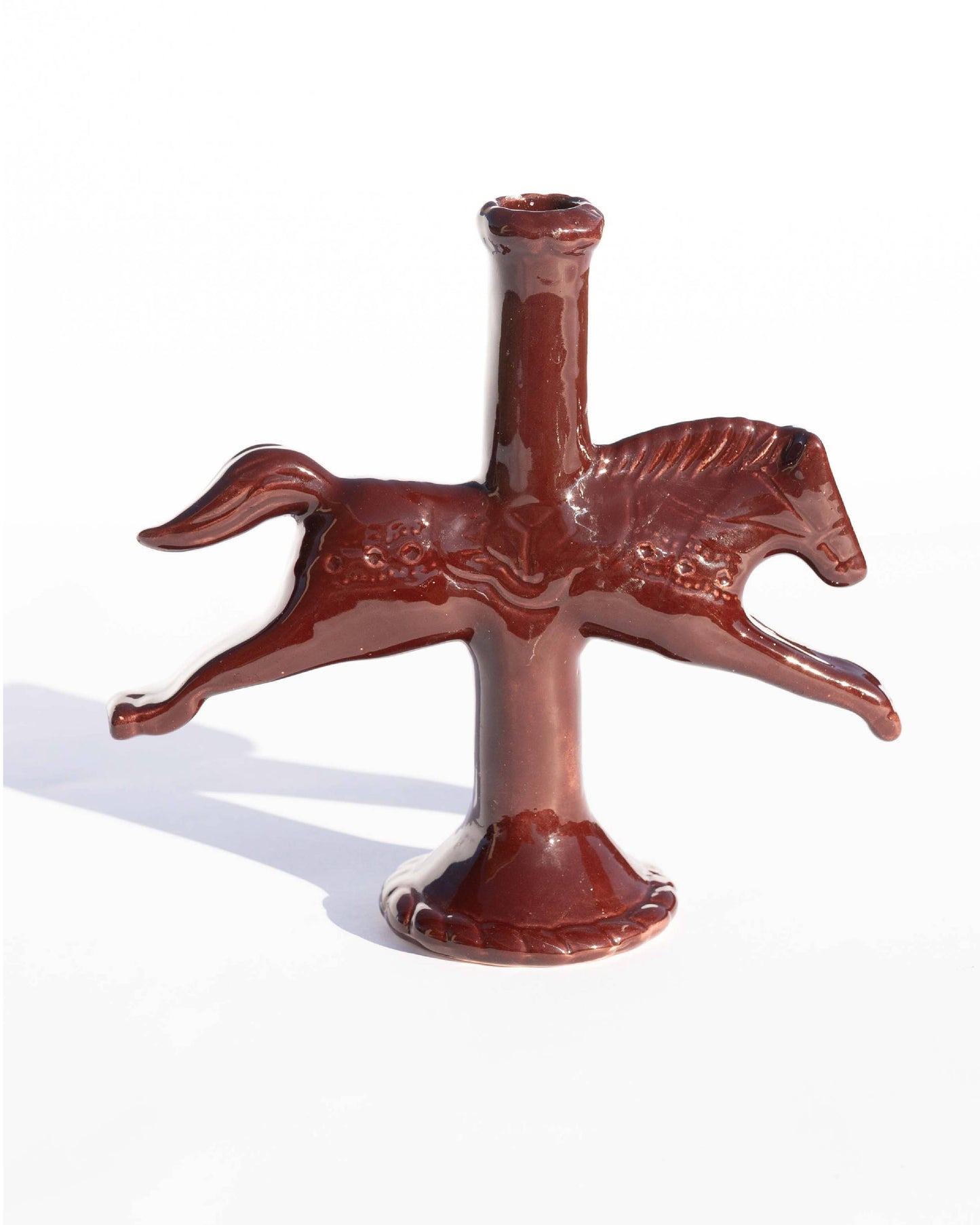 Pre- Order Dala Horse Candlestick Holder | Dark Chocolate