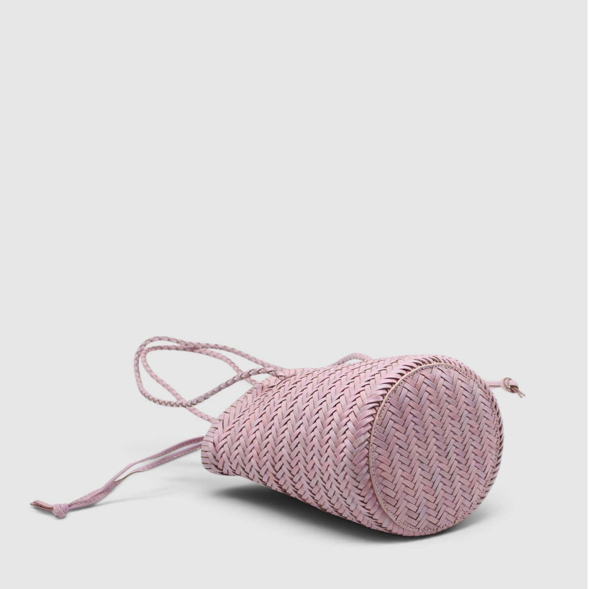 Pre-order Handwoven leather bucket bag Pink or Blue
