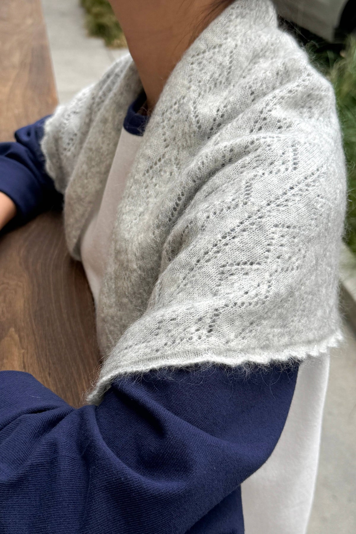 Pre-order Mohair Pointelle Shawl by  Le Bon Shoppe