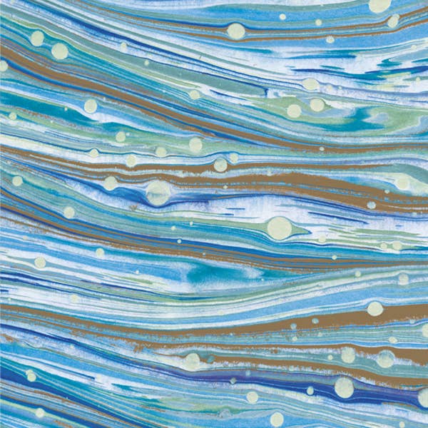 Blue Marbled Gift Paper