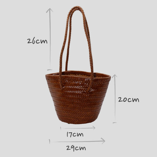 Pre-order Olive- Handwoven Leather Bucket Bag 