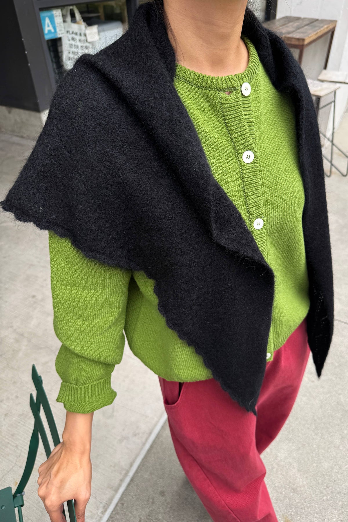 Pre-order Mohair Pointelle Shawl by  Le Bon Shoppe