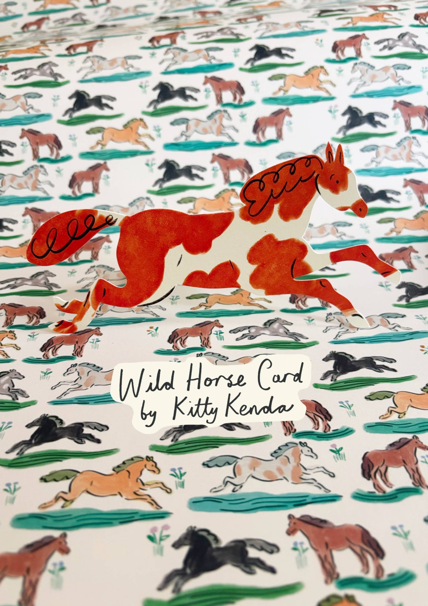Wild Horse Shaped Greeting Card - Painted Brown