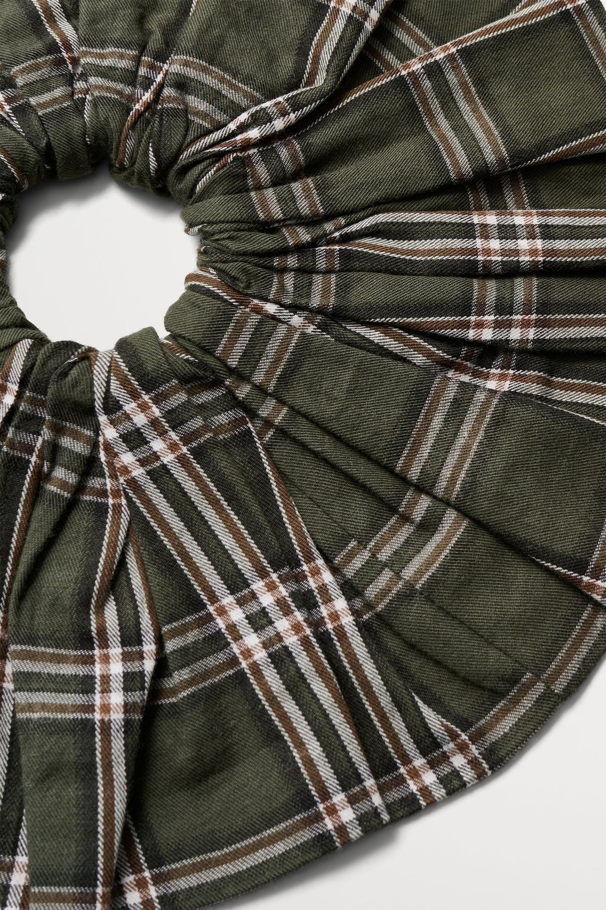 Big scrunchie green white check by Skall Studio
