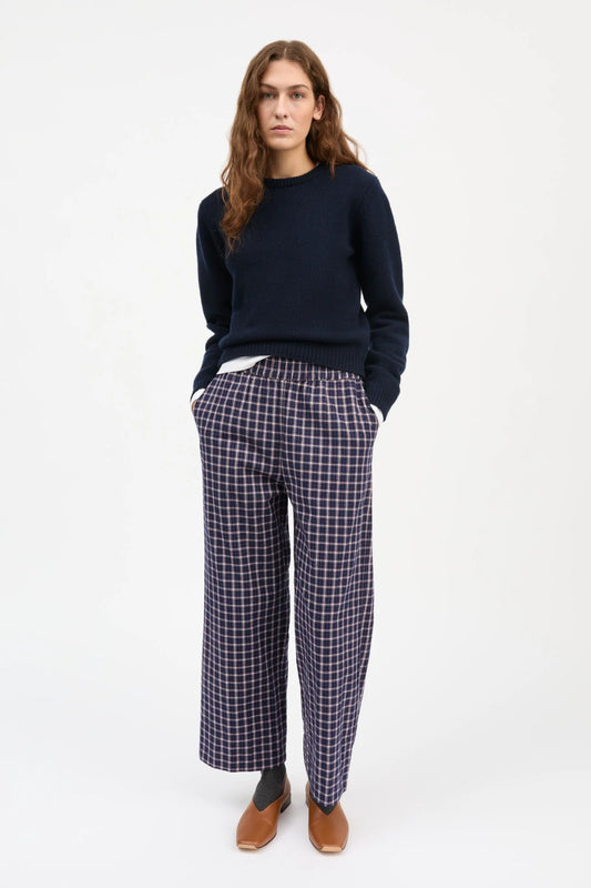 Jasmine Pants Navy Check by Skall Studio