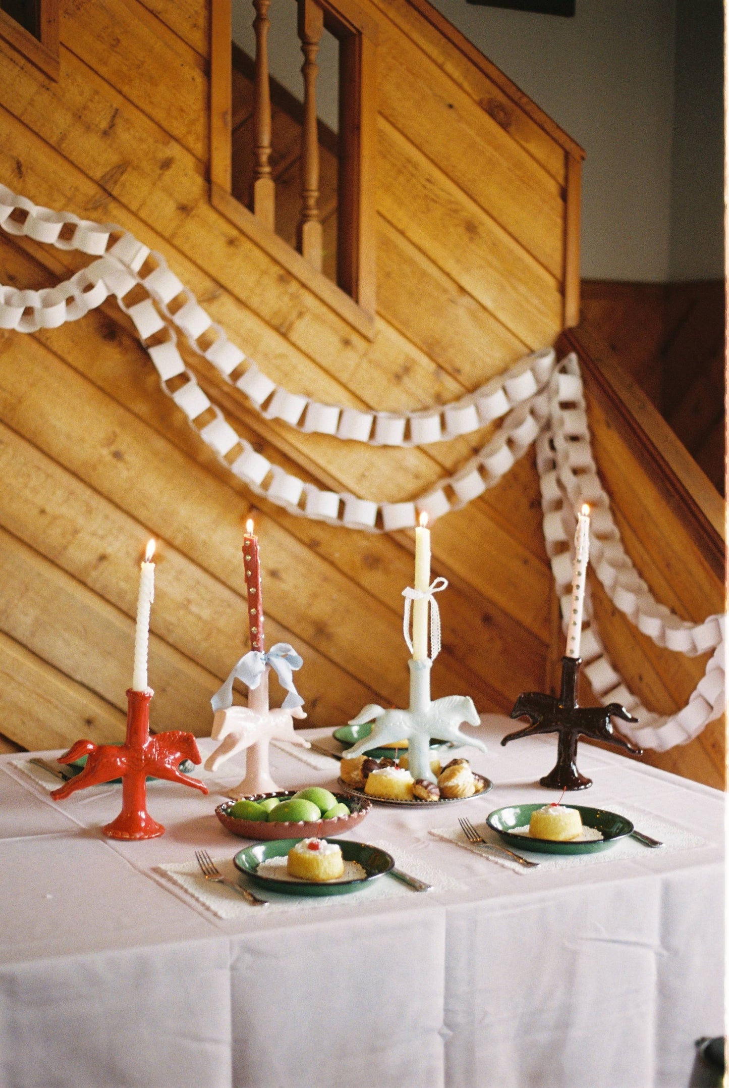 Dala Horse Candlestick Holder | Light Pink