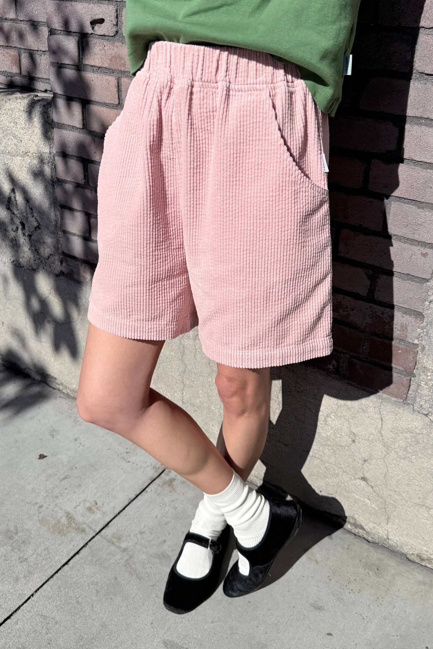 Soft Corduroy City Shorts in  Baby Pink