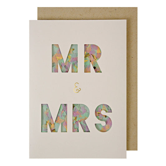 Mr & Mrs Confetti Shaker Wedding Card