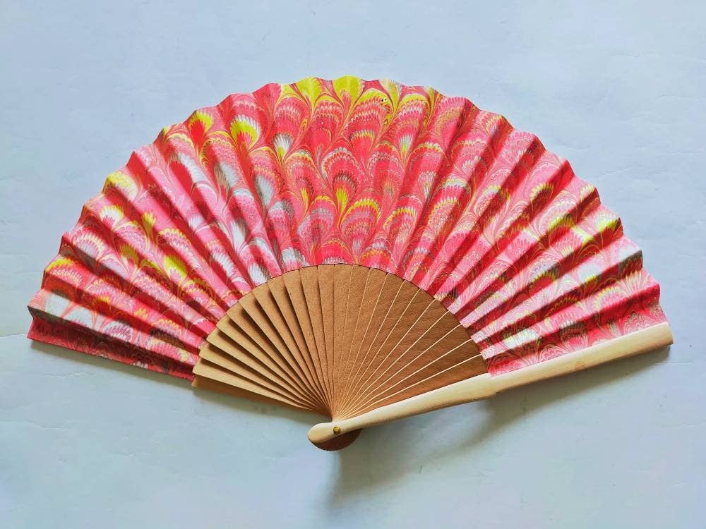 Hand marbled fan