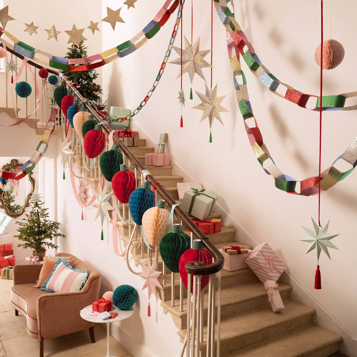 Giant Glitter Paper Chains Set