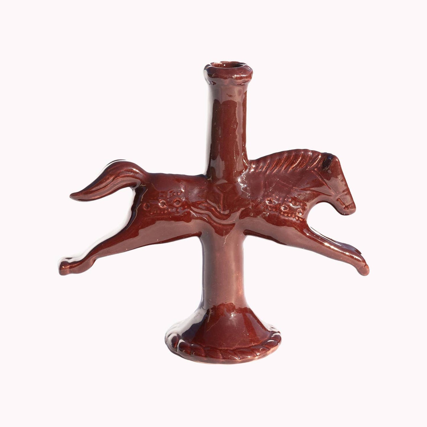 Pre- Order Dala Horse Candlestick Holder | Dark Chocolate