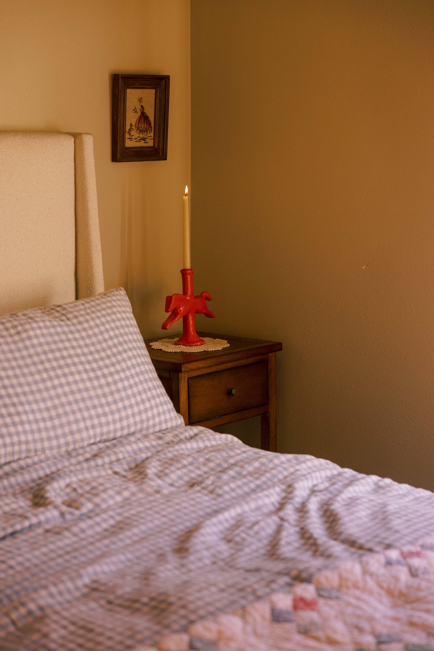 Dala Horse Candlestick Holder | Ruby Red