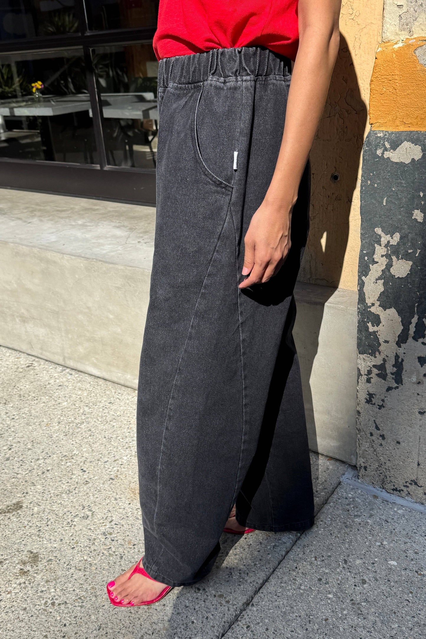 Pre- Order Long Arc Pants Black Denim
