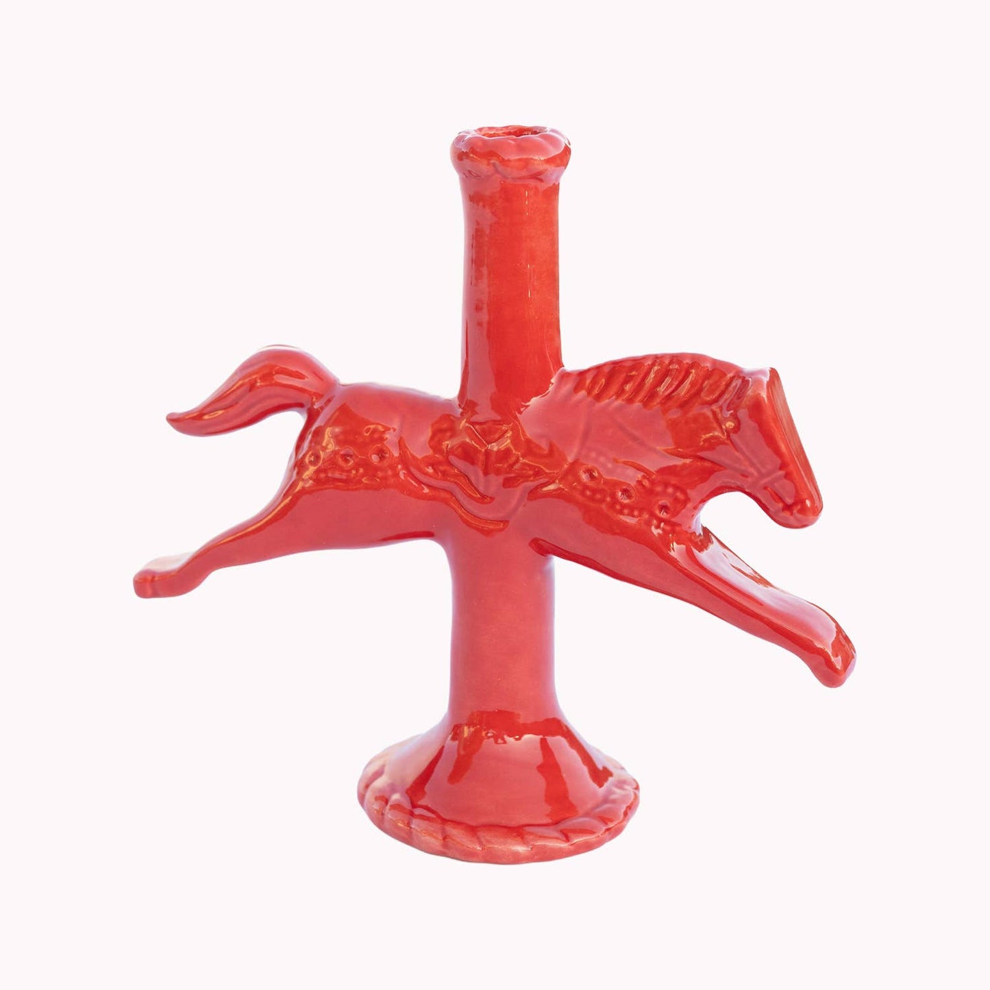 Dala Horse Candlestick Holder | Ruby Red
